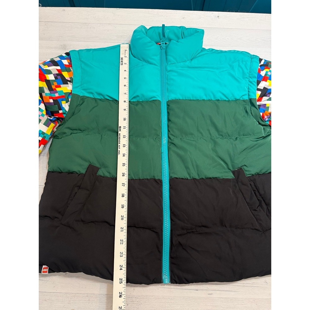 Lego X Target Collection Puffer Jacket Vest Green Stripe adult large - Picture 9 of 12